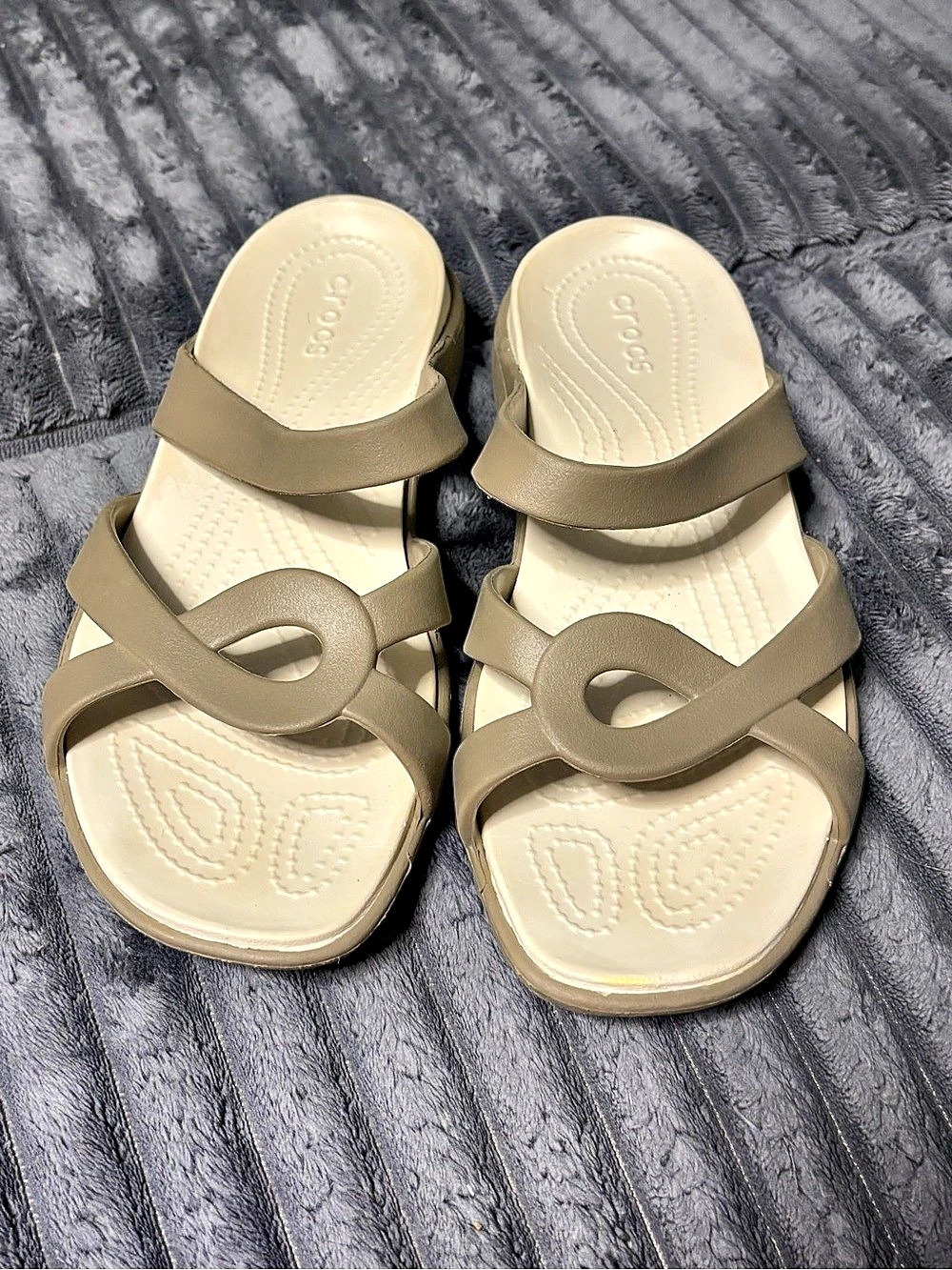 Crocs Patra Wedge Slide Sandal Women's Brown Sandals US 11